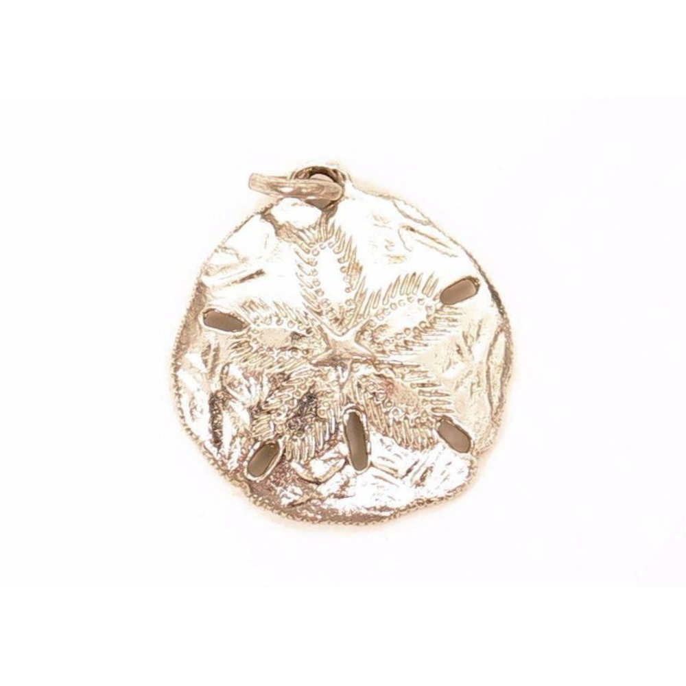 Vintage Pretty Sand Dollar Sea Animal Silver Plated Marine Charm Pendant